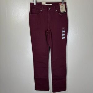 Levi's Jeans Womens 4M 30x30 Burgundy Denim Cotton Classic Straight Fit Mid Rise